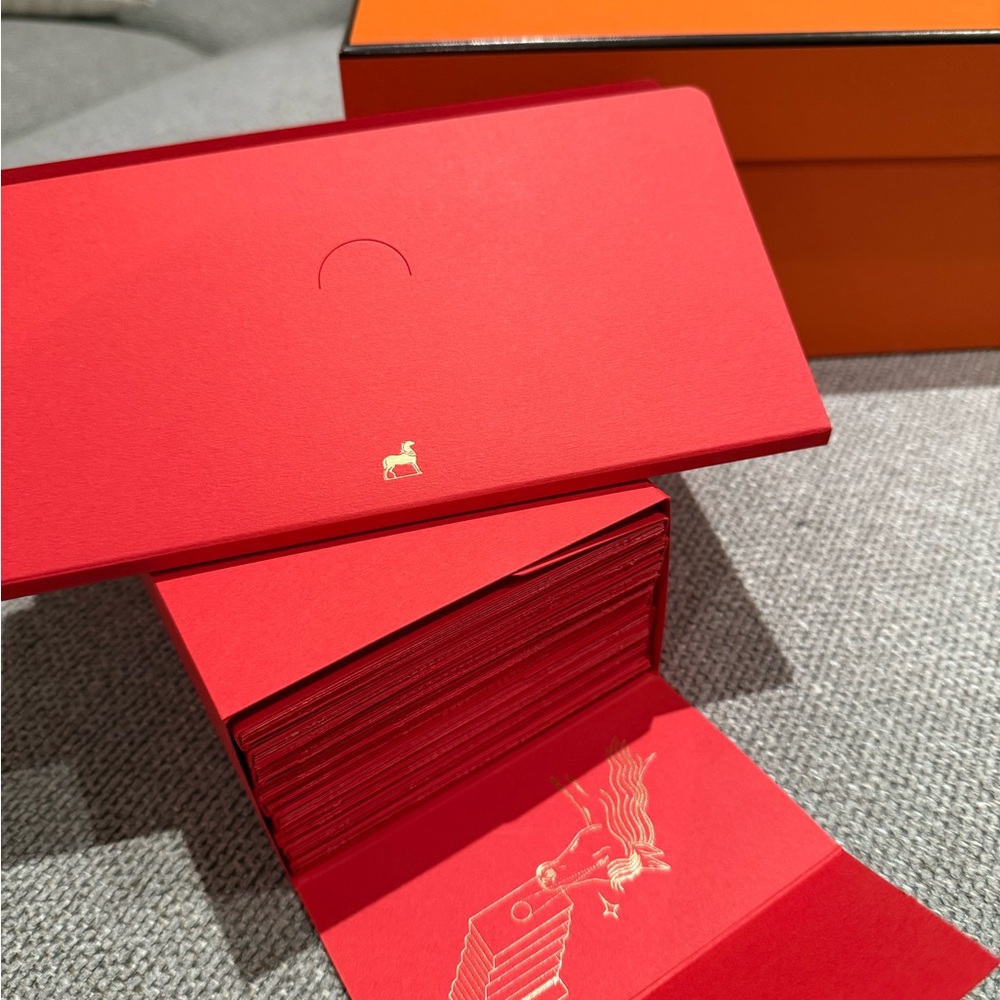 Hermes Red money pouch/envelope